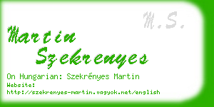 martin szekrenyes business card